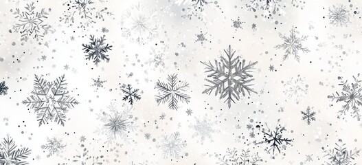 Wall Mural - Frozen Precipitation: Stunning 3D Illustration of Holiday Snowflakes Cascading