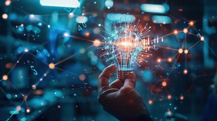 Poster - Digital transformation technology strategy, IoT, internet of things. transformation of ideas and the adoption of technology in business in the digital age, enhancing global business capabilities. Ai
