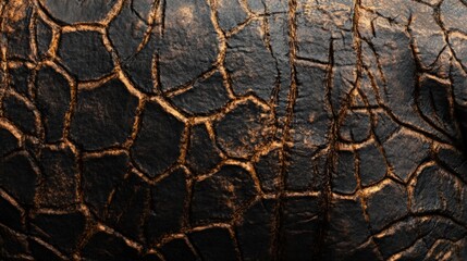 Poster - Detailed Close-Up of an Elephant Skin Texture Highlighting Natural Patterns and Unique Chaos in Earthy Tones