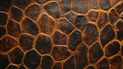 Poster - Detailed Giraffe Skin Texture Close-Up Showing Unique Patterns and Rich Tones for Artistic and Creative Projects