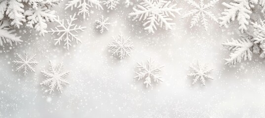 Wall Mural - Enchanting Snowfall: Astonishing 3D Depiction of Descending Christmas Snowflakes