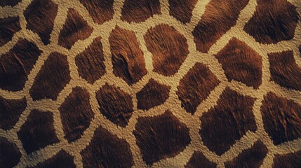 Poster - close-up view of giraffe skin texture highlighting unique pattern and natural chaos in earth tones f