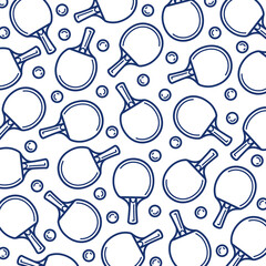 Ping Pong background, pattern set. Collection icons ping pong. Vector