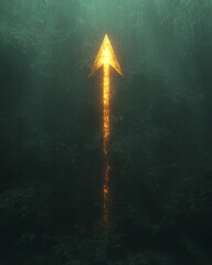Poster - A single arrow pointing upward with subtle glowing effects,