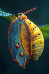 Poster - A caterpillar turning into a butterfly and back into a cocoon,