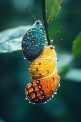 Poster - A caterpillar turning into a butterfly and back into a cocoon,