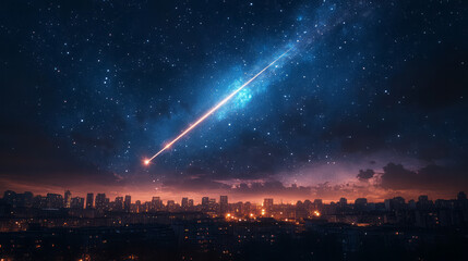 Poster - A shooting star that loops back into the same constellation,