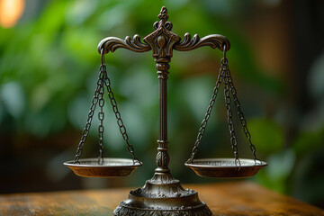 Poster - A balance scale tilting back and forth in perpetual motion,