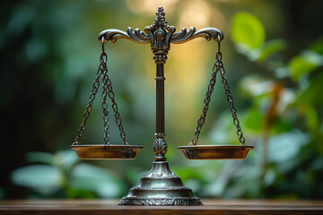 Poster - A balance scale tilting back and forth in perpetual motion,