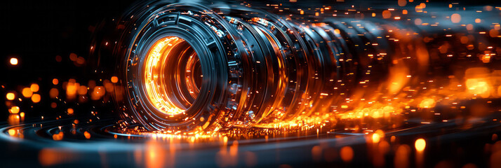 Aufkleber - A wheel powered by glowing coils, rotating infinitely,