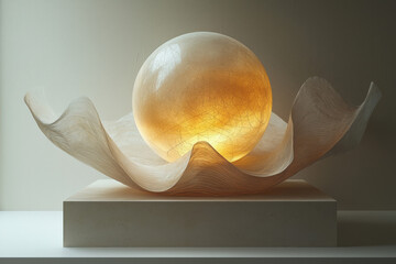 Aufkleber - A minimalist perpetual energy device with subtle glowing lines,