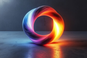 Leinwandbilder - A minimalist energy loop glowing with subtle colors,
