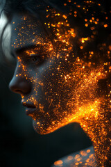 Poster - A figure trapped in a web of glowing notifications,