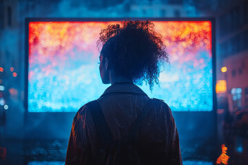 Poster - A person staring at a glowing blank screen, symbolizing avoidance,