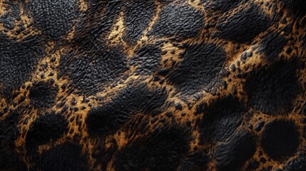 Poster - Close-Up of Leopard Print Texture with Detailed Patterns and Rich Color Contrast Showcasing Nature’s Intricate Design in Vivid Clarity