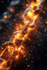 Poster - A surreal depiction of glowing chains breaking apart, symbolizing freedom from procrastination,