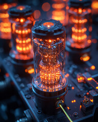 Poster - A close-up of pedals spinning, with glowing wires transmitting energy to a battery,