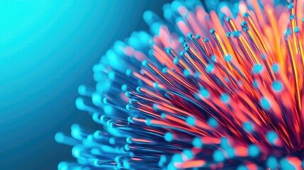 Poster - Burst abstract background idea. Vibrant macro shot of colorful fibers showcasing intricate patterns and textures.