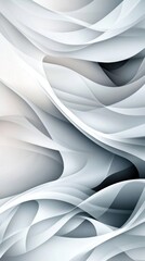 Poster - A stunning abstract design showcasing soft, flowing lines in shades of white, gray, and black, creating a sense of depth and tranquility that captivates the viewer’s imagination.