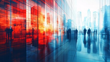 Aufkleber - Business Smart Automation Processes Optimization streamlined workflows in smart offices with AI-driven systems Stock Photo with side copy space