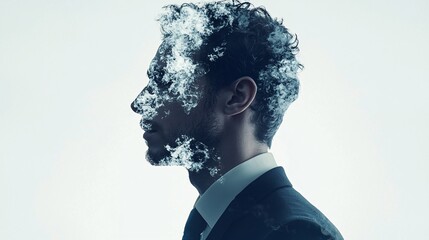 Aufkleber - Business Smart Digital Transformation Success seamless integration of digital and physical business environments Stock Photo with side copy space