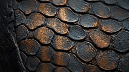 Poster - Detailed Close-up of a Snake Skin Texture with Rich Shades and Intricate Patterns Highlighting Natural Chaos and Beauty of Wildlife