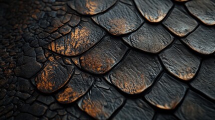 Poster - close-up of intricate scales and textures of a snake skin highlighting natural patterns and details 