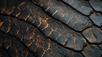 Poster - close-up view of intricate snake skin texture showcasing natural patterns and vibrant chaos in detai
