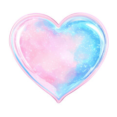 Wall Mural - Dreamy Pastel Heart: A vibrant, ethereal pink and blue heart filled with sparkling glitter, perfect for adding a touch of magic and romance to your designs.