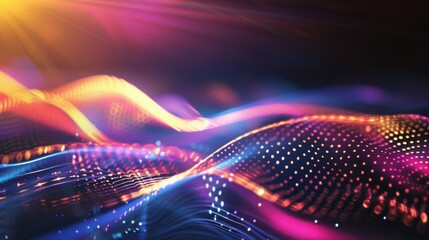 Poster - futuristic technology lines background with light effect