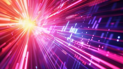 Poster - futuristic technology lines background with light effect