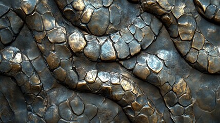 Poster - Realistic Snake Skin Texture with Rich Detail, Bold Patterns, and Artistic Chaos for Digital or Print Projects