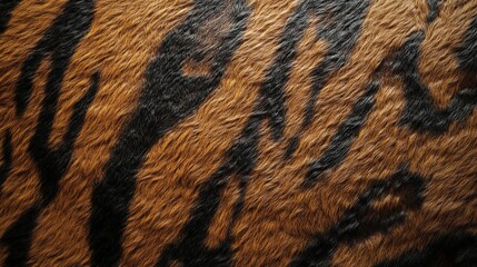 Poster - Lush Orange and Black Tiger Fur Texture Showing Chaos and Wildness in Detail for Artistic and Nature Themes