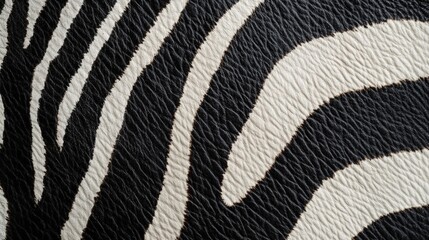 Poster - Detailed Close-Up of Zebra Skin Texture Showcasing Striking Black and White Patterns with a Chaotic Design Perfect for Artistic Projects and Backgrounds