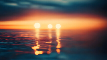 Wall Mural - sunset sea blur, abstract natural texture motion blur at sunrise ocean, dark sky sunlight and deep w