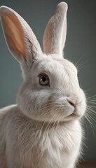 Wall Mural - A rabbit, side by side, beautiful detailed eyes, beautiful detailed lips, extremely detailed face and features, long eyelashes, elegant pose, natural lighting