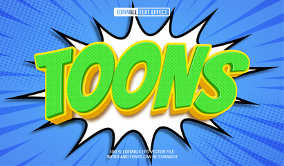 Poster - Editable 3d text style effect - Comic Cartoon  text effect Template