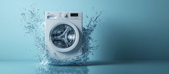 Washing Machine in Water Splash: Cleanliness and Efficiency