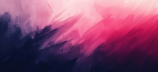 Poster - Abstract gradient painting with vibrant pink and purple hues, showcasing dynamic brush strokes and a smooth blend of colors, copy space for text