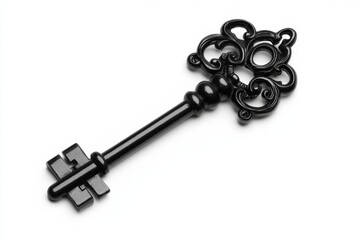 Poster - A simple 2D depiction of a jail key on a plain white background, with clean, bold lines