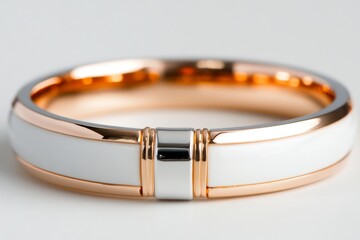 Poster - A sleek bangle bracelet with a minimalist design, drawn with simple lines on a plain white canvas