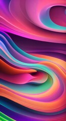 Wall Mural - Multicolored gradient mixing abstract background waves motion of neon pastel color abstract wave with smooth and soft transition for creative decoration