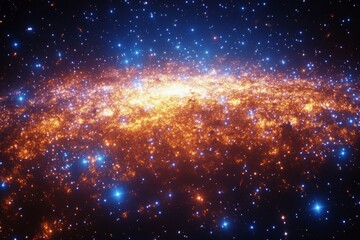 Wall Mural - Stunning view of a spiral galaxy against a starry sky showcasing cosmic beauty and vastness