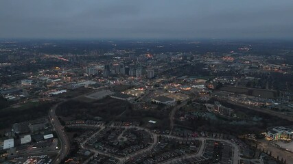 Sticker - Beautiful drone view above Waterloo with a cityscape under cloudy sky in the evening