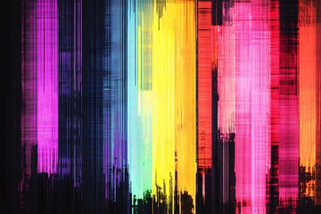 Poster - Abstract colorful vibrant vertical stripes background.