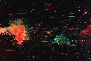 Poster - Abstract cosmic nebula with glitch effect.