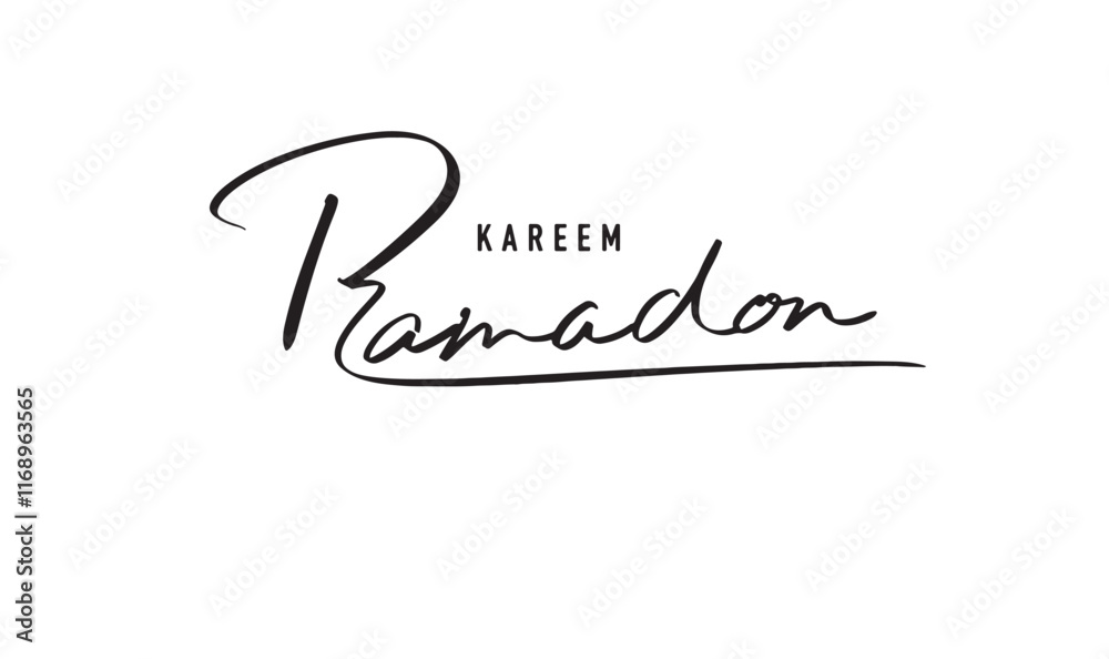 ramadon kareem text script calligraphy hand written lettering black ...
