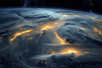 Wall Mural - Stunning view of Earths atmosphere illuminated by natural phenomena
