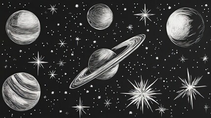 Wall Mural - celestial bodies adorn the dark night sky