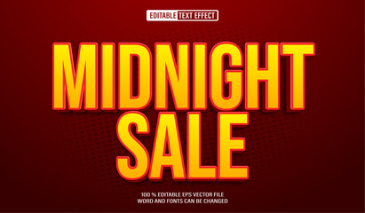 Poster - Editable 3d text style effect - Midnight Flash Sale text effect Template